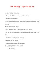 Giáo án lớp 1 môn Tiếng Việt :Tên Bài Dạy : Học vần op, ap doc