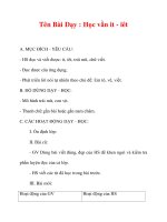Giáo án lớp 1 môn Tiếng Việt :Tên Bài Dạy : Học vần it - iêt doc
