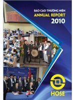 SỞ GIAO DỊCH CHỨNG KHOÁN THÀNH PHỐ hồ CHÍ MINH HOSE báo cáo thường niên annual report 2010