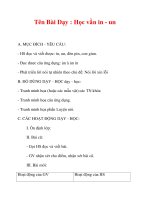 Giáo án lớp 1 môn Tiếng Việt :Tên Bài Dạy : Học vần in - un pot