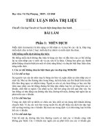 TIỂU LUẬN HÓA TRỊ LIỆU Chủ đề: Các loại Vaccin và Vacxin hiện đang được lưu hành