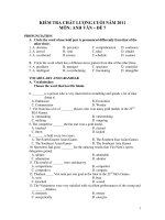 KIỂM TRA CHẤT LƯỢNG CUỐI NĂM 2011 MÔN: ANH VĂN – ĐỀ 7 pot