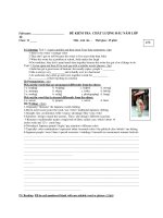 ĐỀ KIỂM TRA CHẤT LƯỢNG ĐẦU NĂM LỚP Môn Anh văn - Mã đề 456 ppsx