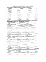 ĐỀ KIỂM TRA CHẦT LƯỢNG ANH VĂN – SỐ 10 pps