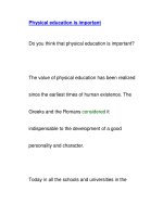 Physical education is important ppt