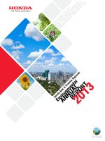 Honda asia oceania regional environmental ANNUAL REPORT 2013