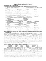 ĐỀ KIỂM TRA HKI MÔN ANH VĂN – TETS 16 docx