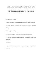 KHÁM, DẤU CHỨNG LÂM SÀNG THẦN KINH VỀ TÌNH TRẠNG Ý THỨC VÀ VẬN ÐỘNG pps