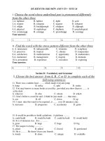 ĐỀ KIỂM TRA HKI MÔN ANH VĂN – TETS 26 ppsx