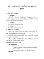 GIÁO ÁN SINH 6_BÀI 17: VẬN CHUYỂN CÁC CHẤT TRONG THÂN doc