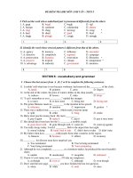 ĐỀ KIỂM TRA HKI MÔN ANH VĂN – TETS 5 pot