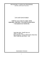 skkn những sai lầm của học sinh khi học chương ứng dụng đạo hàm vào khảo sát hàm số.