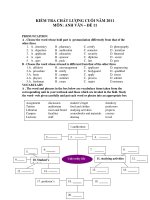 KIỂM TRA CHẤT LƯỢNG CUỐI NĂM 2011 MÔN: ANH VĂN – ĐỀ 11 ppsx