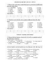 ĐỀ KIỂM TRA HKI MÔN ANH VĂN – TETS 15 ppsx