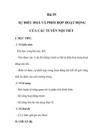 GIÁO ÁN SINH 7_Bài 59 :SỰ ĐIỀU HOÀ VÀ PHỐI HỢP HOẠT ĐỘNG CỦA CÁC TUYẾN NỘI TIẾT docx