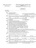 ĐỀ THI THỬ ĐẠI HỌC, CAO ĐẲNG 2011 - Mã đề thi 122 potx