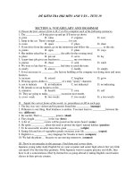 ĐỀ KIỂM TRA HKI MÔN ANH VĂN – TETS 19 pptx