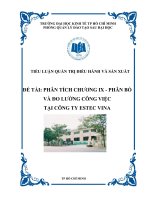 Tiểu luận đề tài phân tích chương 9   phân bổ và đo lường công việc ở công ty estec vina