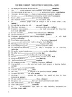 USE THE CORRECT FORM OF THE WORDS IN BRACKETS pdf