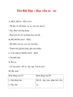 Giáo án lớp 1 môn Tiếng Việt :Tên Bài Dạy : Học vần oc - ac doc