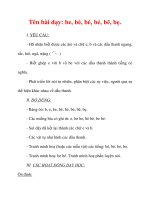 Giáo án lớp 1 môn Tiếng Việt :Tên bài dạy: be, bè, bé, bẻ, bẽ, bẹ. pptx