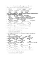 ĐỀ KIỂM TRA CHẦT LƯỢNG ANH VĂN – SỐ 2 ppt