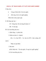 Giáo án lớp 2 môn Luyện Từ Và Câu: BÀI 34 : TỪ TRÁI NGHĨA. TỪ NGỮ CHỈ NGHỀ NGHIỆP docx