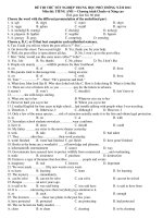 ĐỀ THI THỬ TỐT NGHIỆP TRUNG HỌC PHỔ THÔNG NĂM 2011 Môn thi: TIẾNG ANH ppt