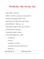 Giáo án lớp 1 môn Tiếng Việt :Tên Bài Dạy : Học vần ong - ông doc