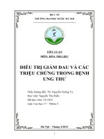 TIỂU LUẬN MÔN HÓA TRỊ LIỆU:  ĐIỀU TRỊ GIẢM ĐAU VÀ CÁC TRIỆU CHỨNG TRONG BỆNH UNG THƯ