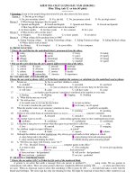 KIỂM TRA CHẤT LƯỢNG ĐẦU NĂM (2010-2011) Môn: Tiếng Anh 12 potx