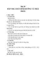 GIÁO ÁN SINH 7_Bài 29: HẤP THỤ CHẤT DINH DƯỠNG VÀ THẢI PHÂN pptx