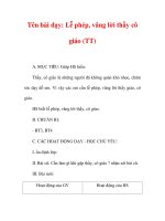 Giáo án đạo đức lớp 1:Tên bài dạy: Lễ phép, vâng lời thầy cô giáo (TT) docx