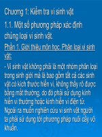 Chương 1: Kiểm tra vi sinh vật ppt