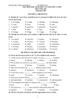 ĐỀ THI ĐỀ XUẤT THI CHỌN HỌC SINH GIỎI CẤP TỈNH LỚP 12 THPT Môn: Tiếng Anh ppt