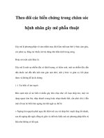 Theo dõi các biến chứng trong chăm sóc bệnh nhân gây mê phẫu thuật pdf