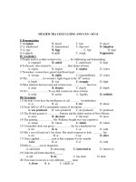 ĐỀ KIỂM TRA CHẦT LƯỢNG ANH VĂN – SỐ 14 ppt