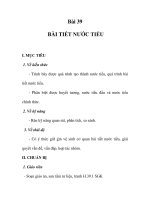 GIÁO ÁN SINH 7_Bài 39:BÀI TIẾT NƯỚC TIỂU pdf