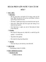 GIÁO ÁN SINH 6_BÀI 24: PHẦN LỚN NƯỚC VÀO CÂY ĐI ĐÂU? pps