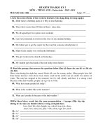 ĐỀ KIỂM TRA HỌC KỲ I MÔN : TIẾNG ANH doc
