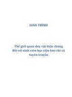 Thế giới quan duy vật biện chứng đối với sinh viên học viện báo chí và tuyên truyền pps