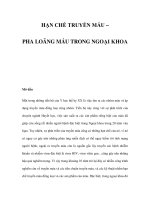 HẠN CHẾ TRUYỀN MÁU – PHA LOÃNG MÁU TRONG NGOẠI KHOA pdf