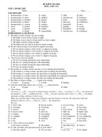 ĐỀ KIỂM TRA HKI MÔN: ANH VĂN ppt