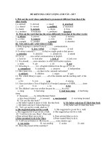 ĐỀ KIỂM TRA CHẦT LƯỢNG ANH VĂN – SỐ 7 pdf