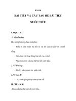 GIÁO ÁN SINH 7_BÀI 38 : BÀI TIẾT VÀ CẤU TẠO HỆ BÀI TIẾT NƯỚC TIỂU doc