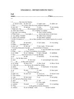 ENGLISH 12 – FIFTEEN MINUTE TEST 1 pot