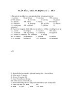 NGÂN HÀNG TRẮC NGHIỆM ANH 12 – ĐỀ 4 pps