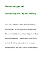The advantages anddisadvantages of a good memory pps