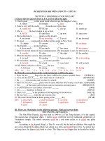 ĐỀ KIỂM TRA HKI MÔN ANH VĂN – TETS 13 doc