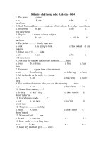 Kiểm tra chất lượng môn: Anh văn – Đề 4 potx